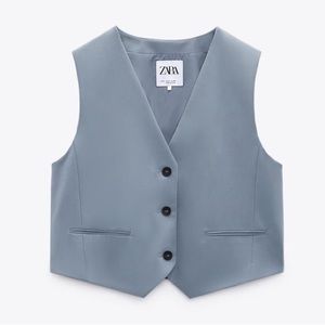 Grey vest Zara with black buttons